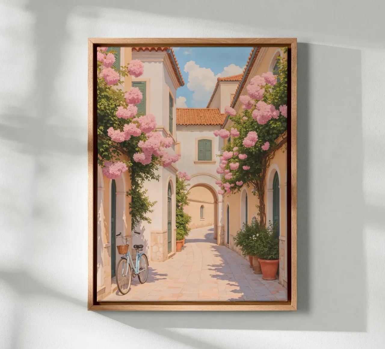 Charming Alleway canvas with Floater frame by Artsy Bessy