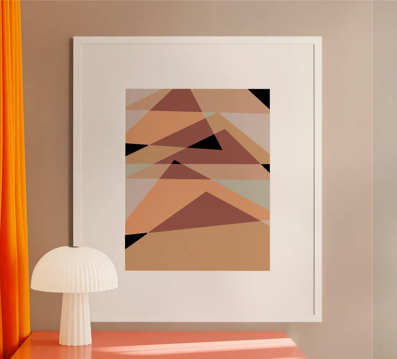 Beige mash up 04 poster con telaio in plastica da Little Dean