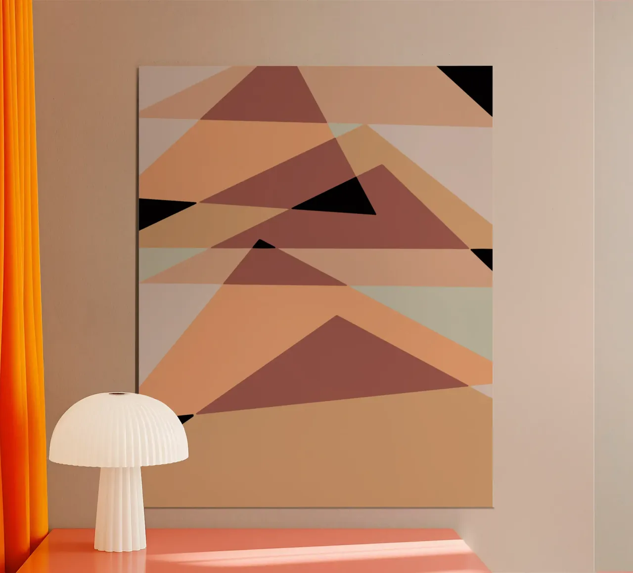 Beige mash up 04 poster con telaio in plastica da Little Dean