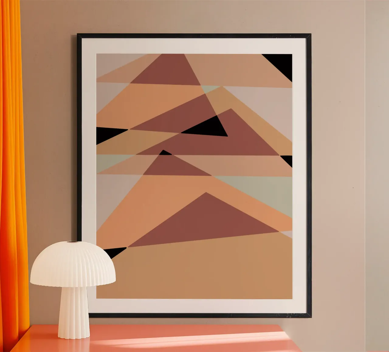 Beige mash up 04 poster con telaio in plastica da Little Dean
