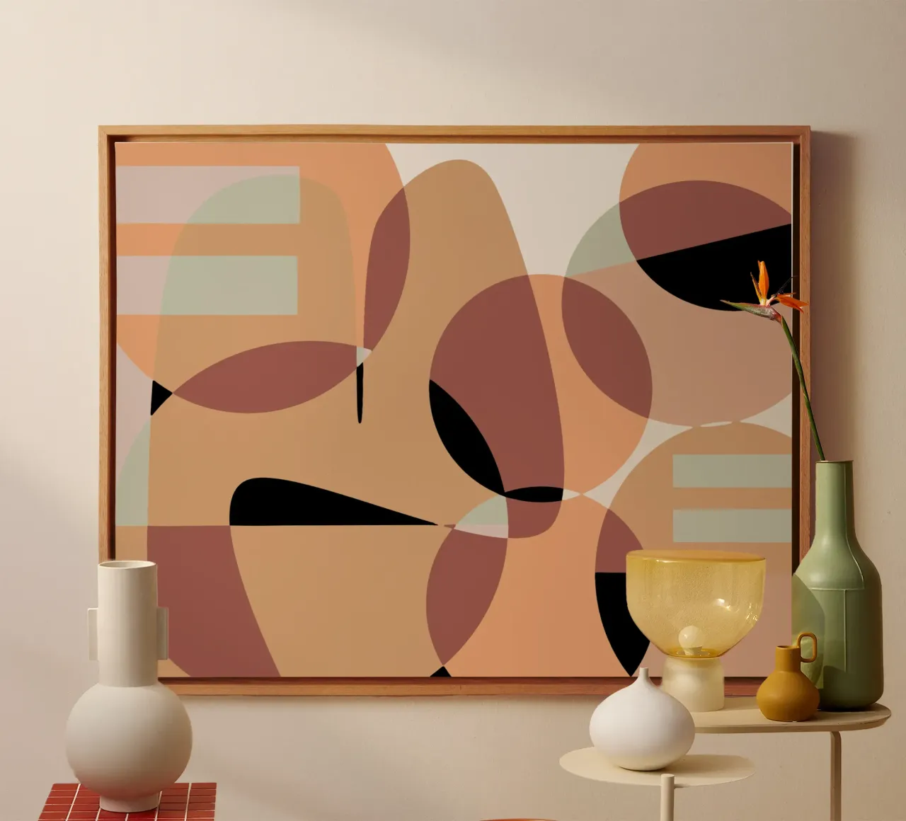 Beige mash up 06 tela con Cornice a cassetta da Little Dean