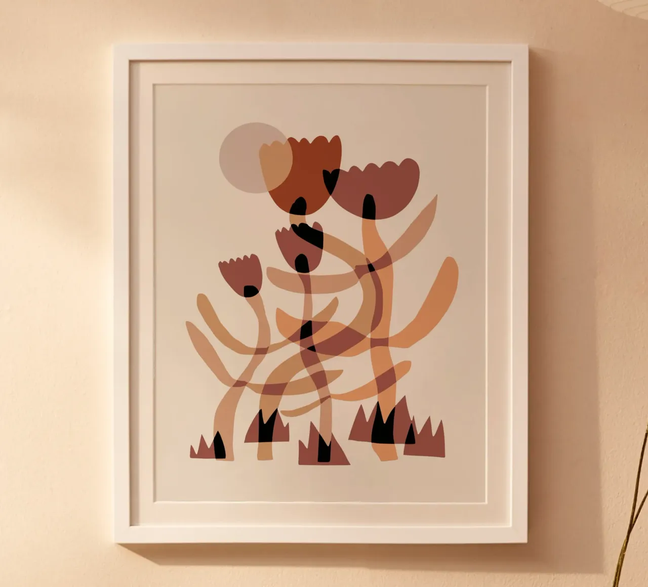 Fiore stravagante 05 poster con telaio in legno da Little Dean