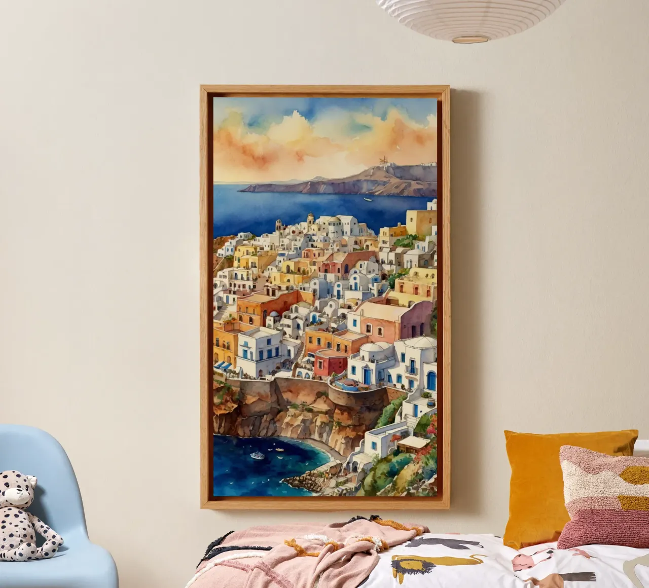 Santorini tela con Cornice a cassetta da Artsy Bessy