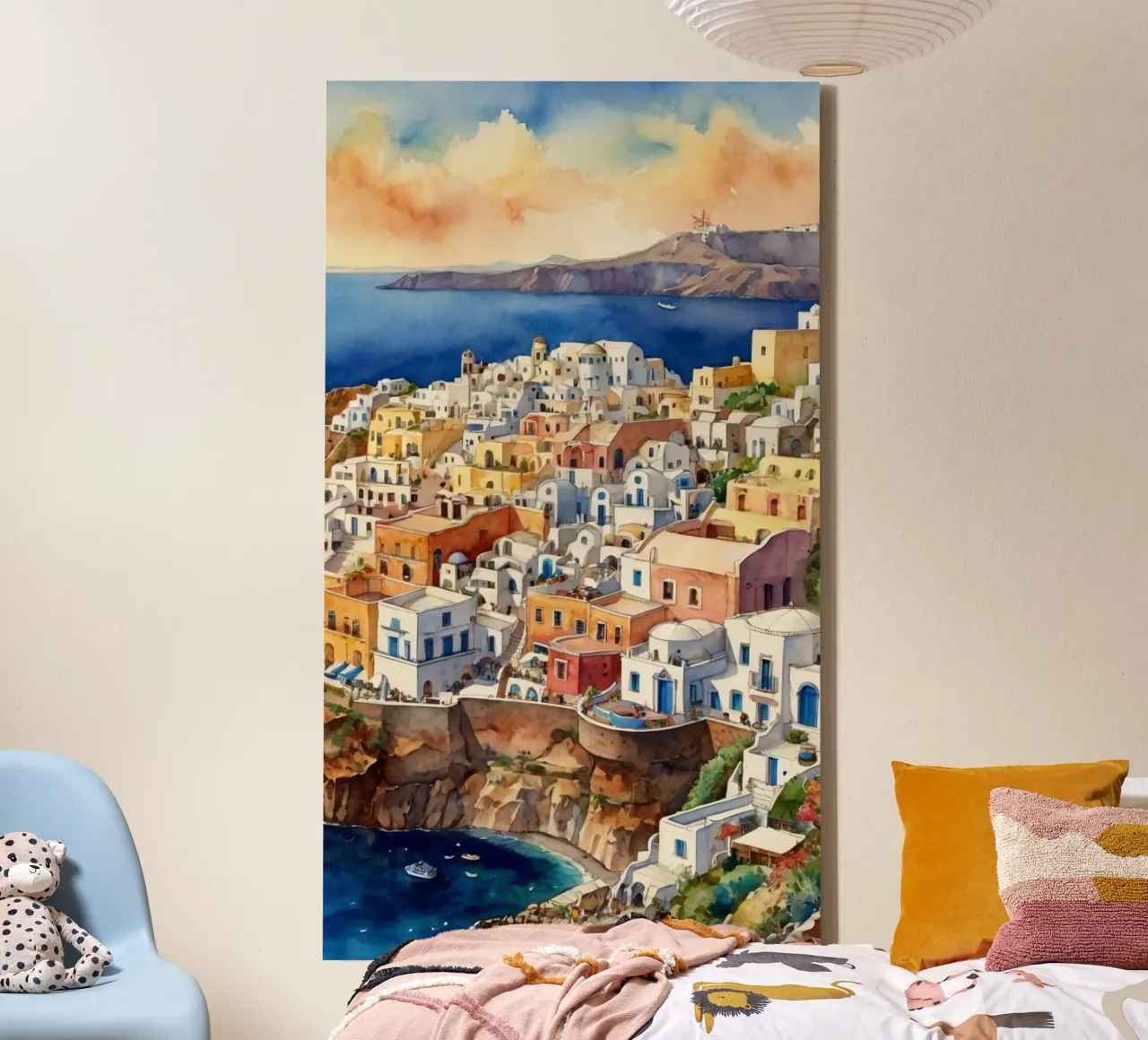 Santorini tela con Cornice a cassetta da Artsy Bessy