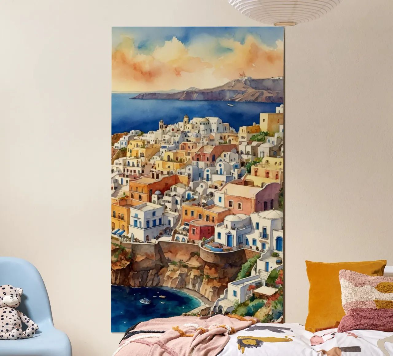 Santorini poster con telaio in alluminio da Artsy Bessy