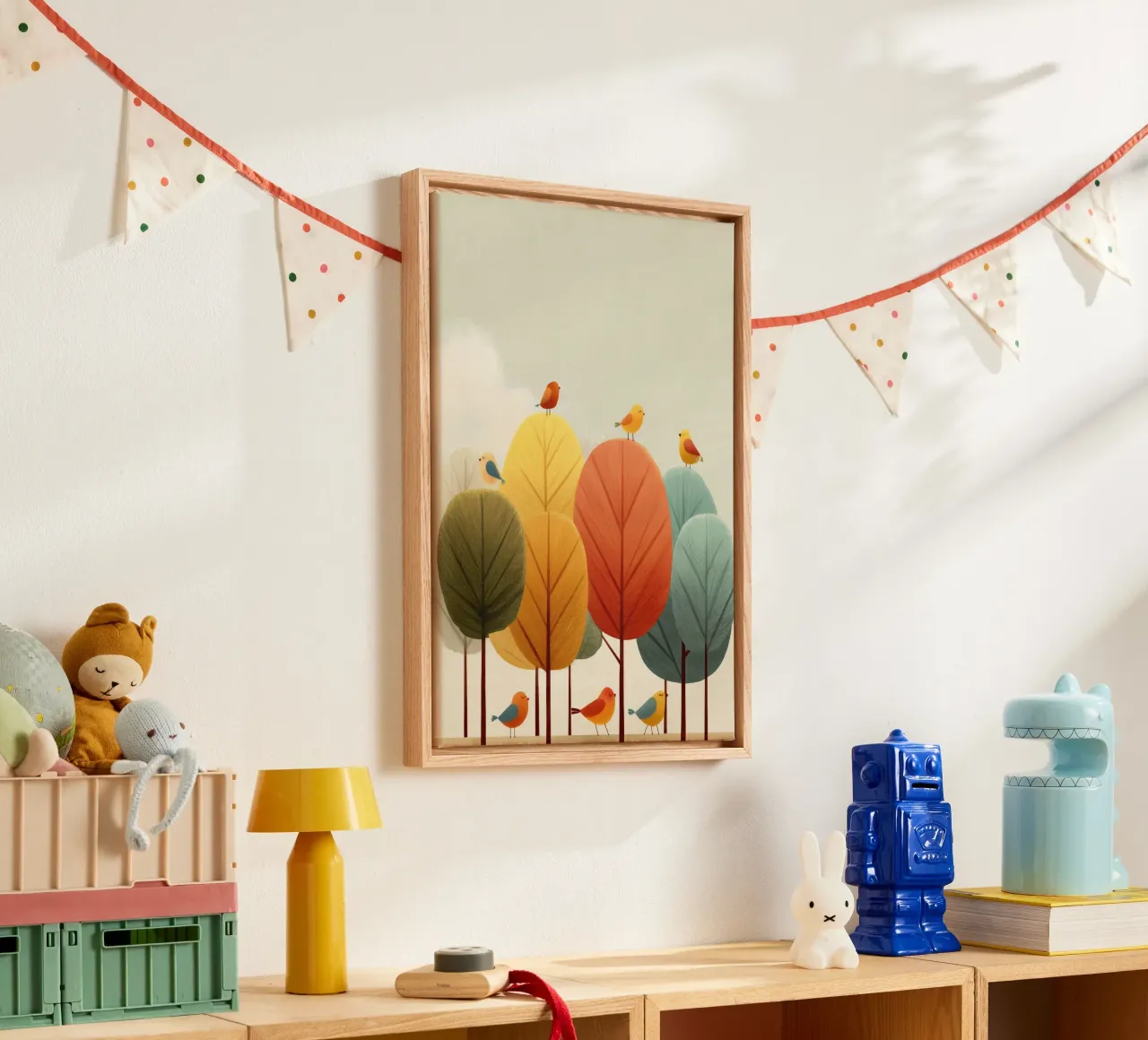 Songbirds in the Trees canvas met Baklijst van Kiara