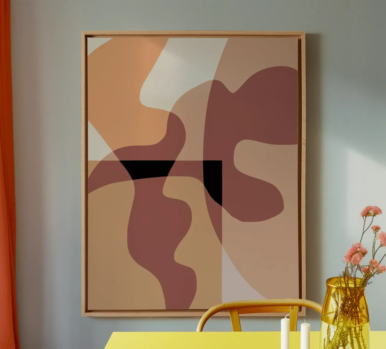 Beige mash up 07 tela con Cornice a cassetta da Little Dean