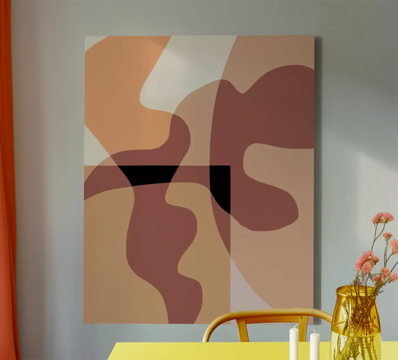 Beige mash up 07 tela con Cornice a cassetta da Little Dean