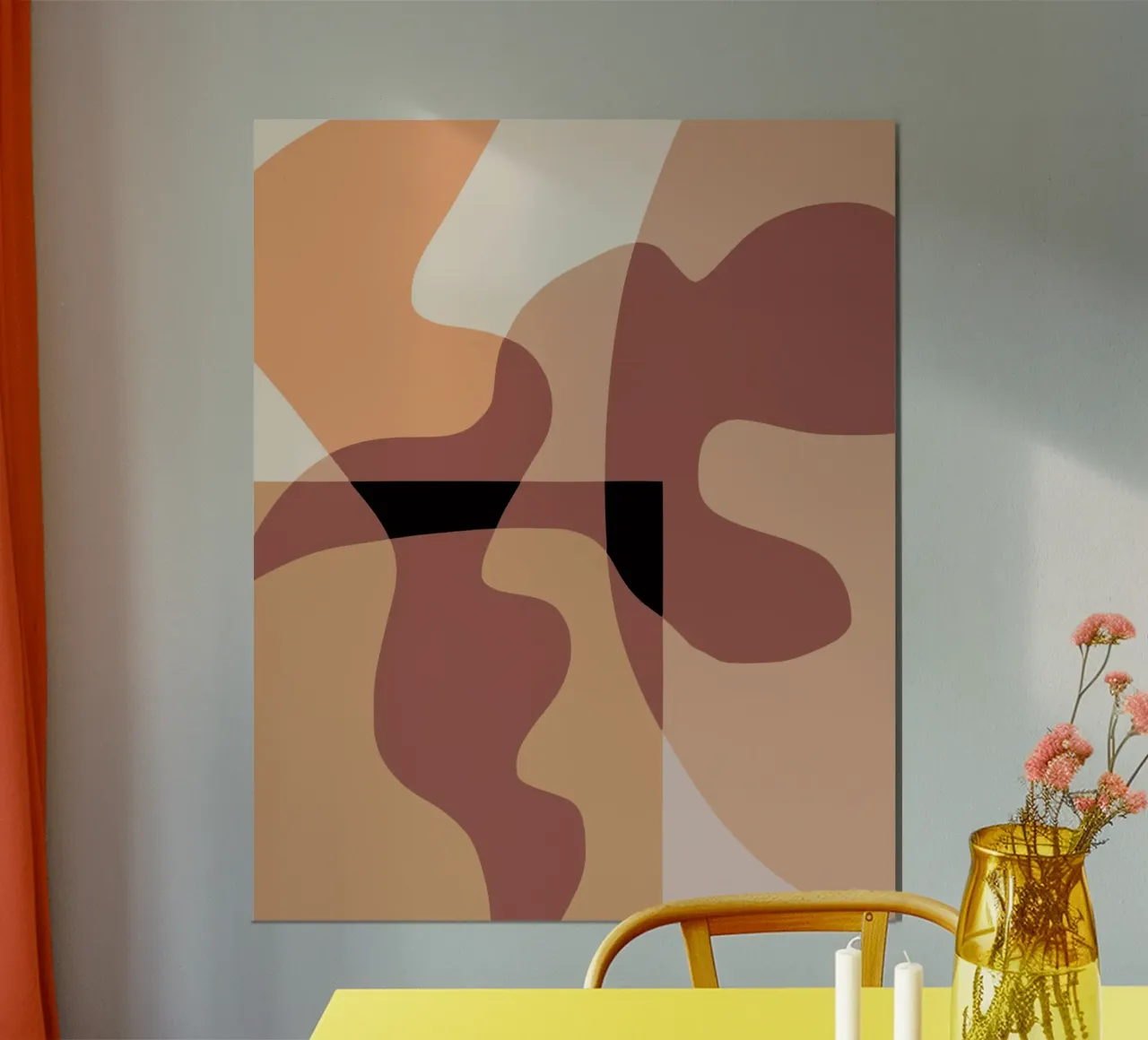 Beige mash up 07 poster con telaio in legno da Little Dean