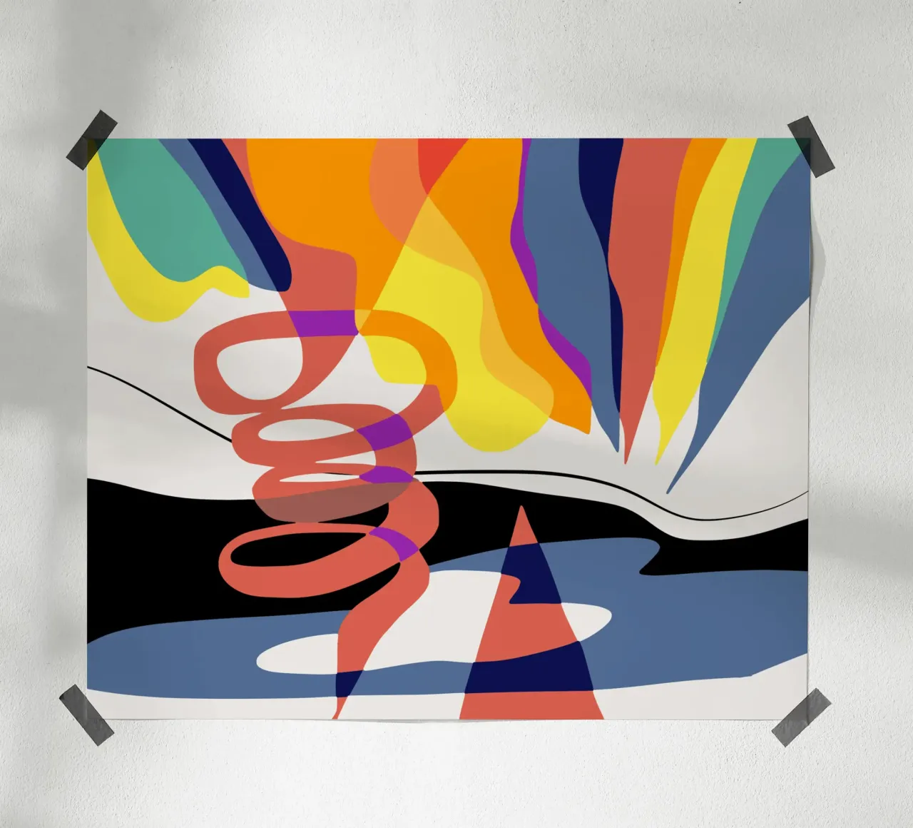 Scienza abstract 02 poster con telaio in legno da Little Dean