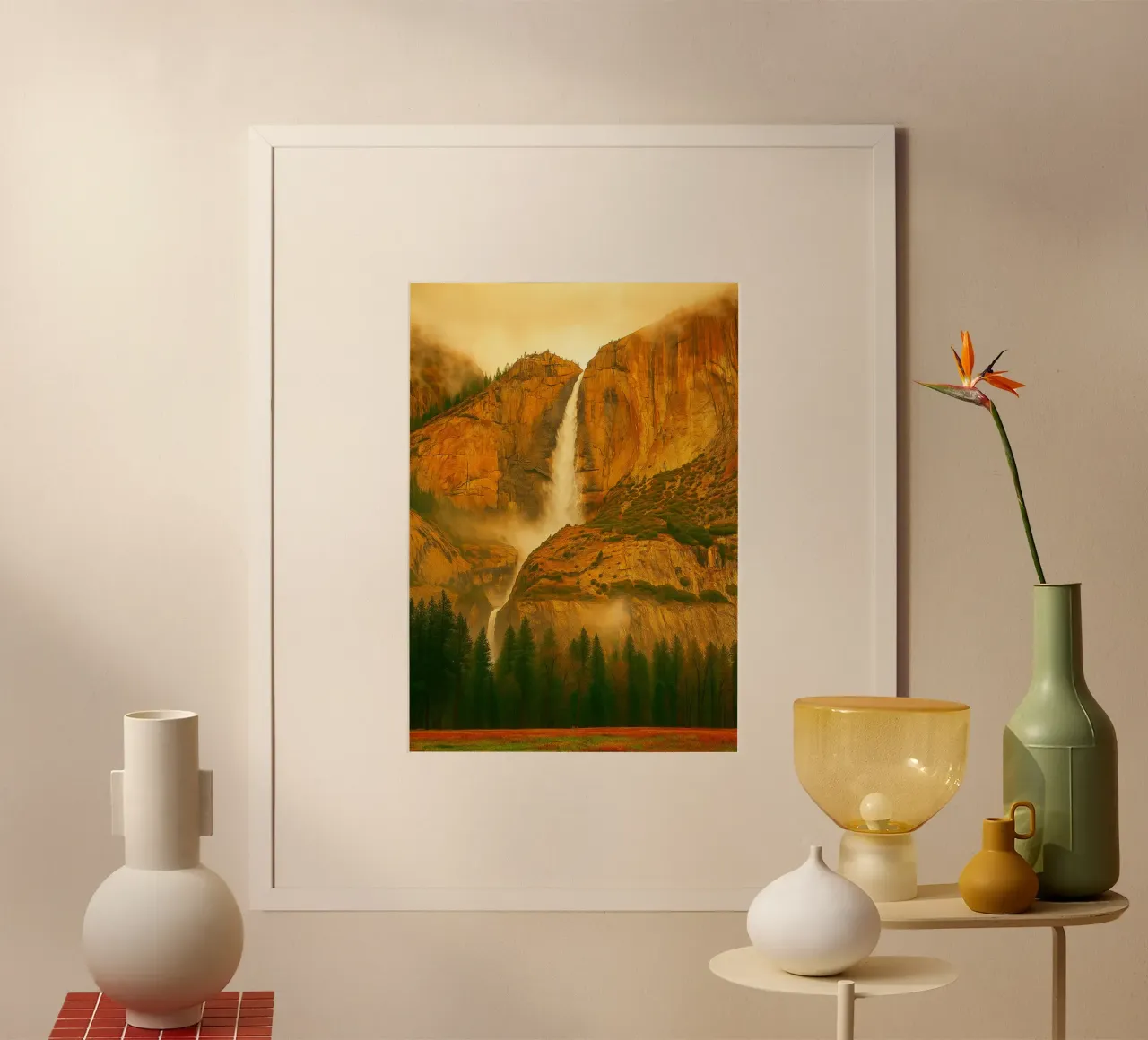 cascata rocce montagna poster da chinerei