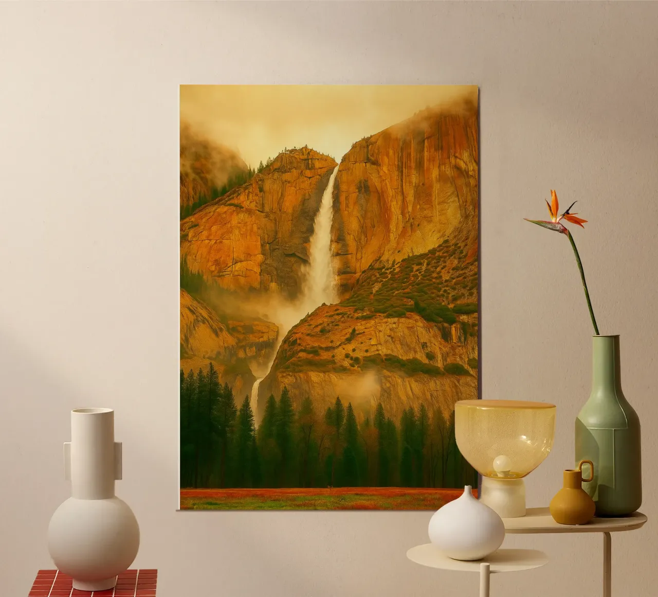 cascata rocce montagna poster da chinerei