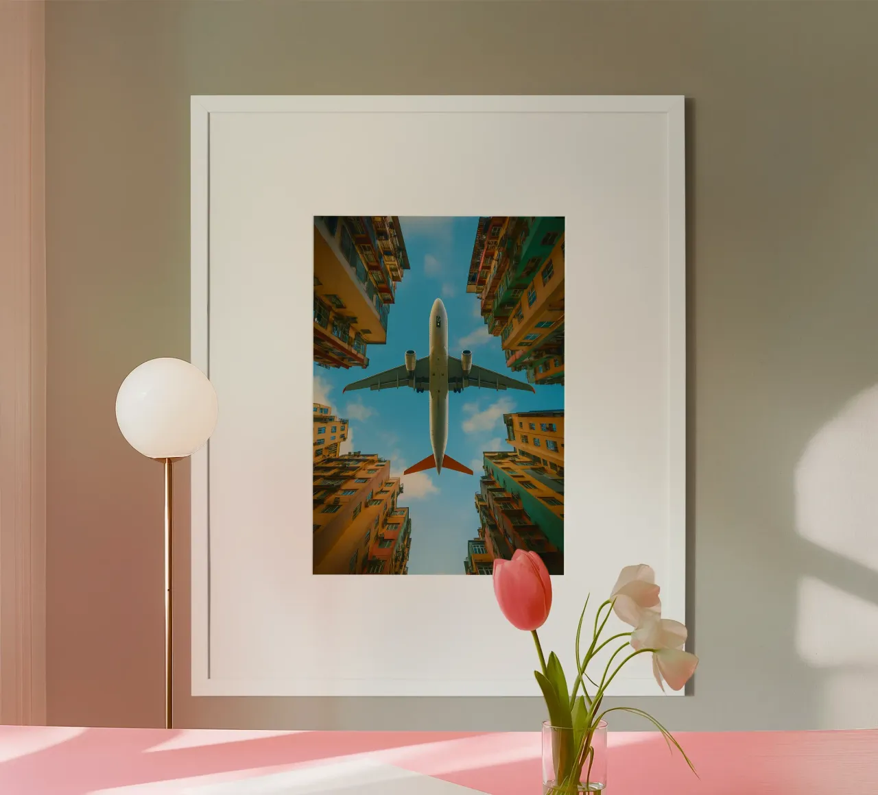 aerei da sotto gli edifici vista fotografica poster da landtengs