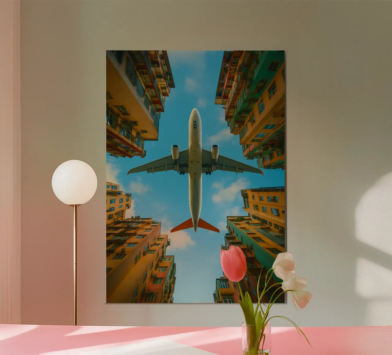 aerei da sotto gli edifici vista fotografica poster da landtengs