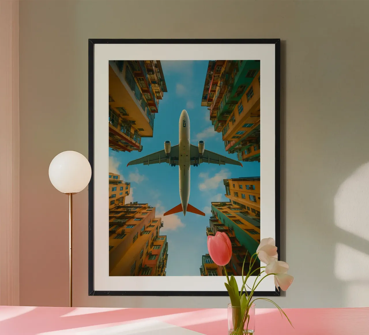 aerei da sotto gli edifici vista fotografica poster da landtengs