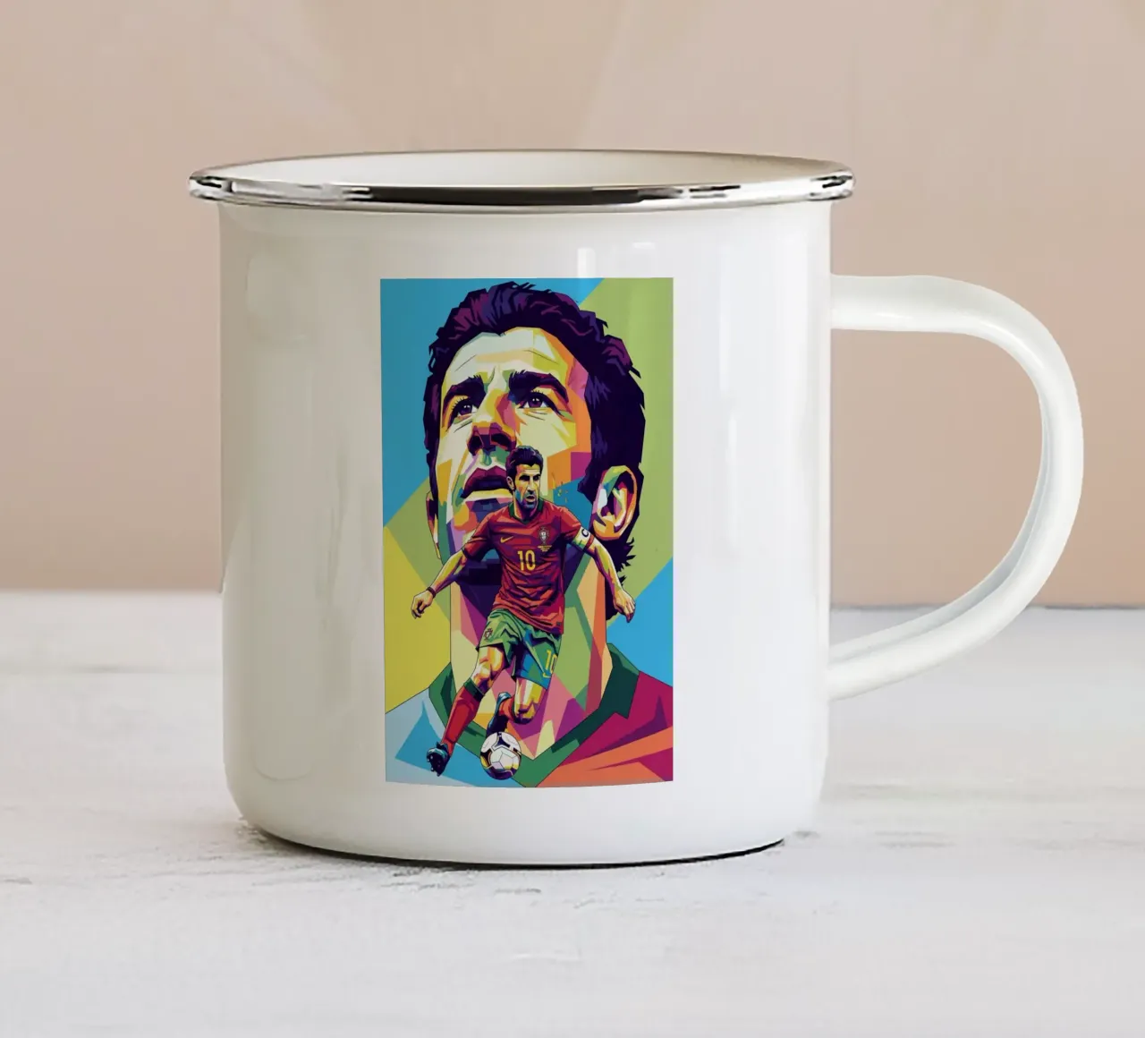 Luis Figo in prima serata tazza in smalto da Hantamrata