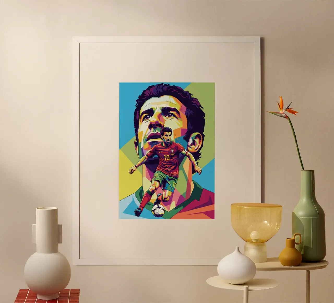 Luis Figo in prima serata poster con telaio in alluminio da Hantamrata