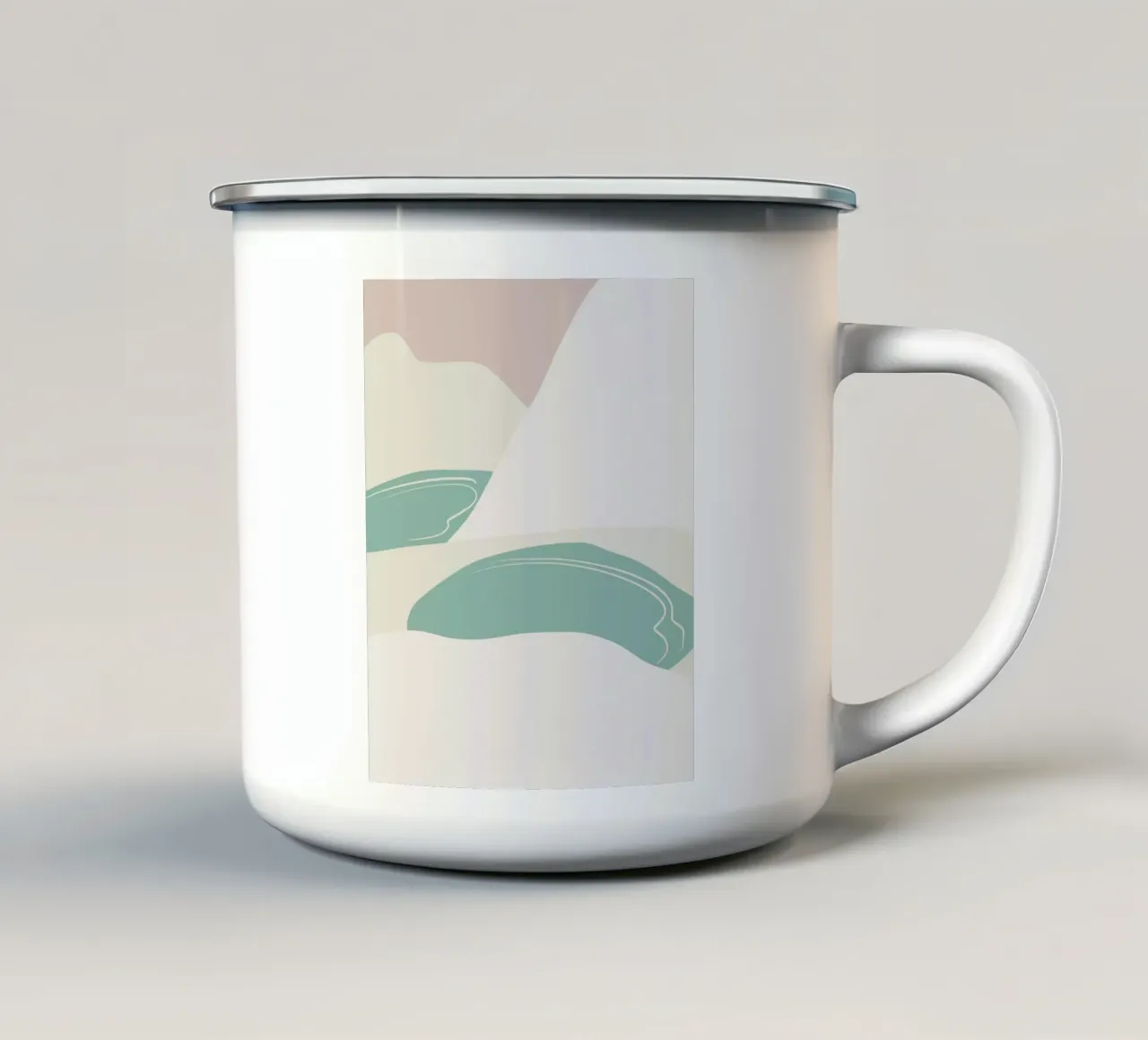 Paesaggio bianco 09 tazza in smalto da Little Dean