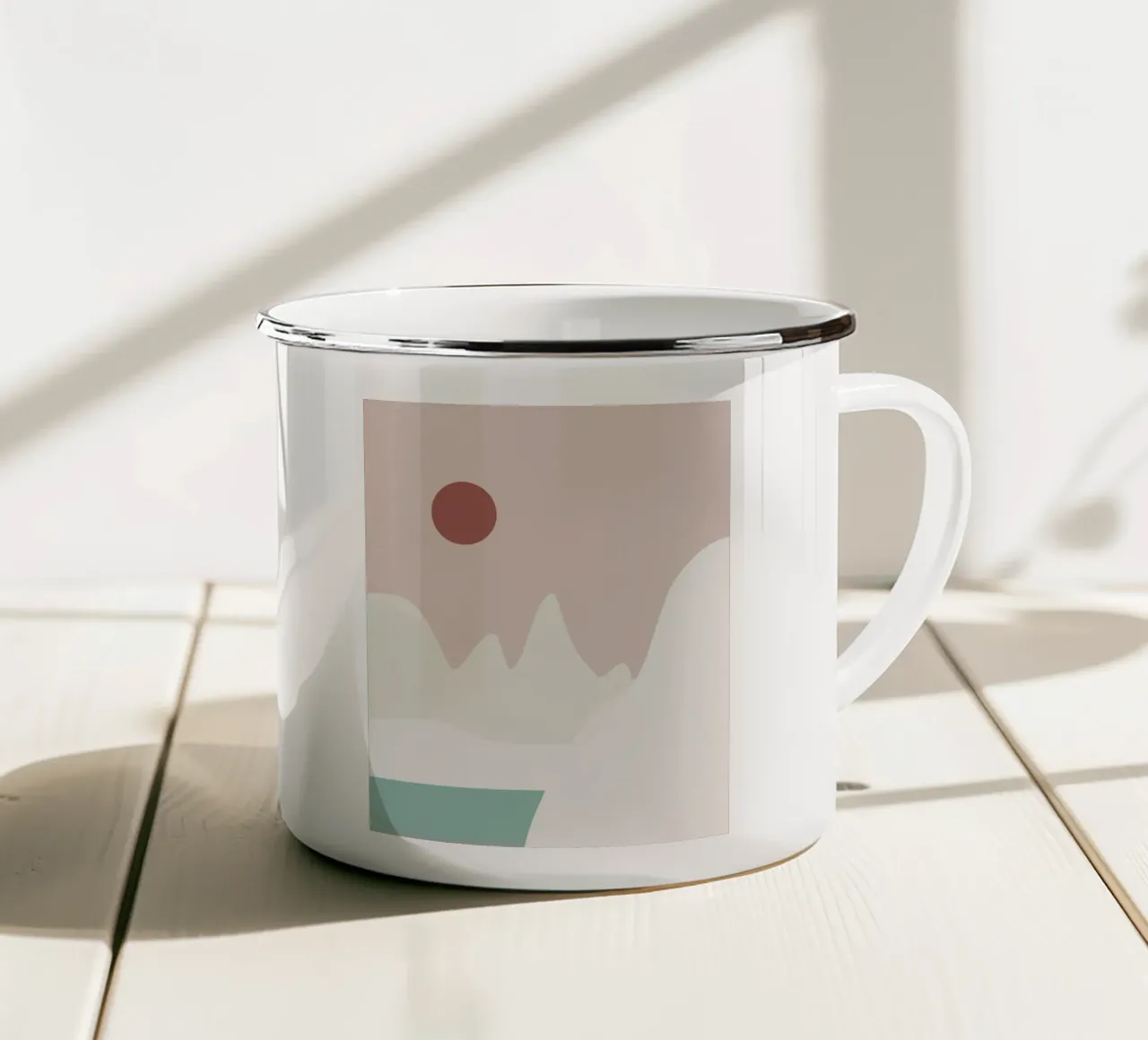 Paesaggio bianco 10 tazza in smalto da Little Dean