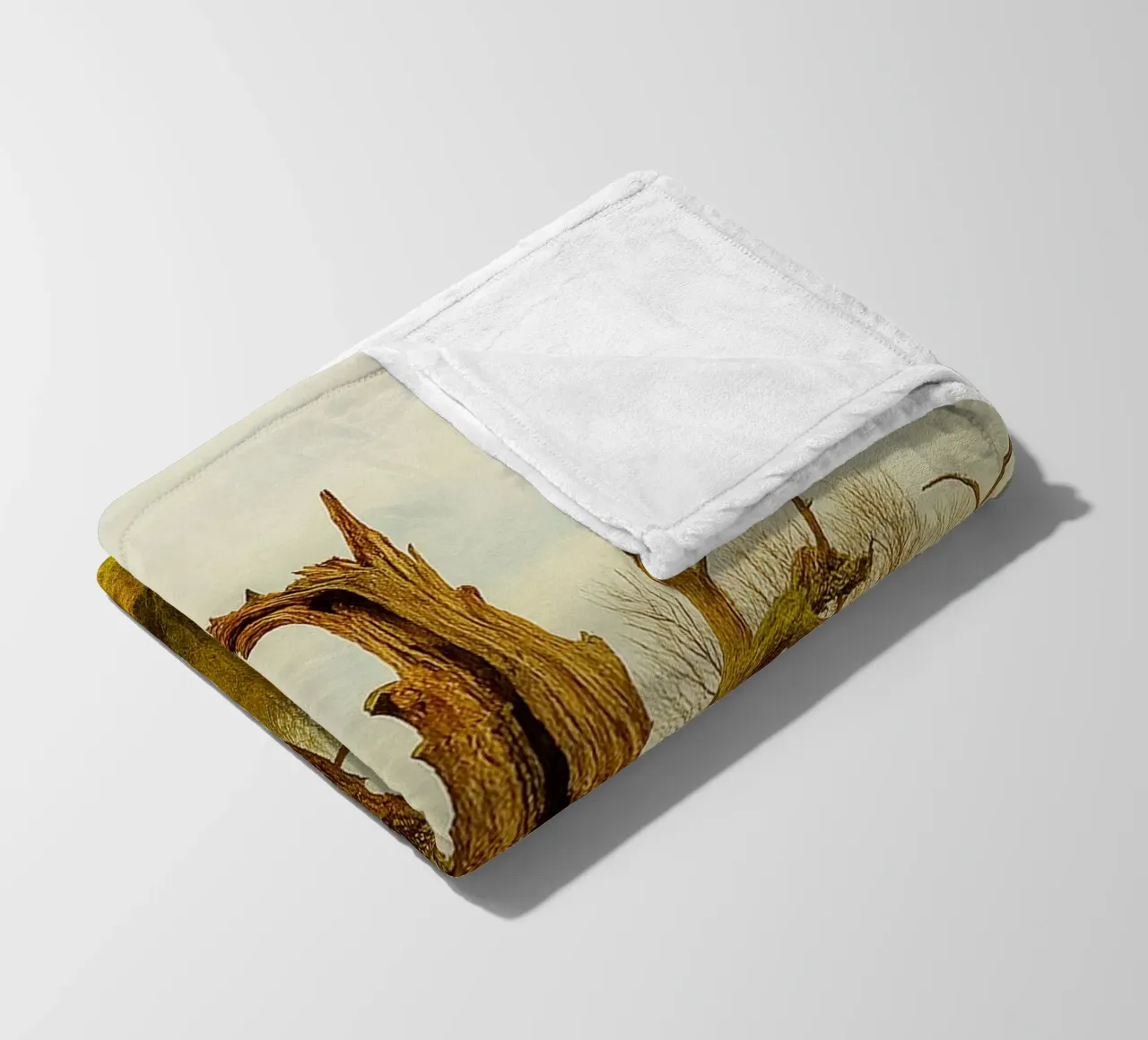broken tree trunk view photography fleece blanket by landtengs