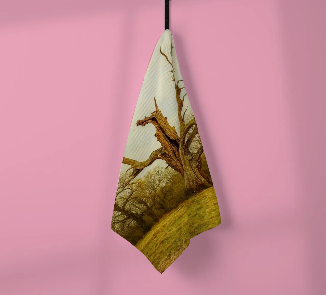 broken tree trunk view photography tea towel by landtengs