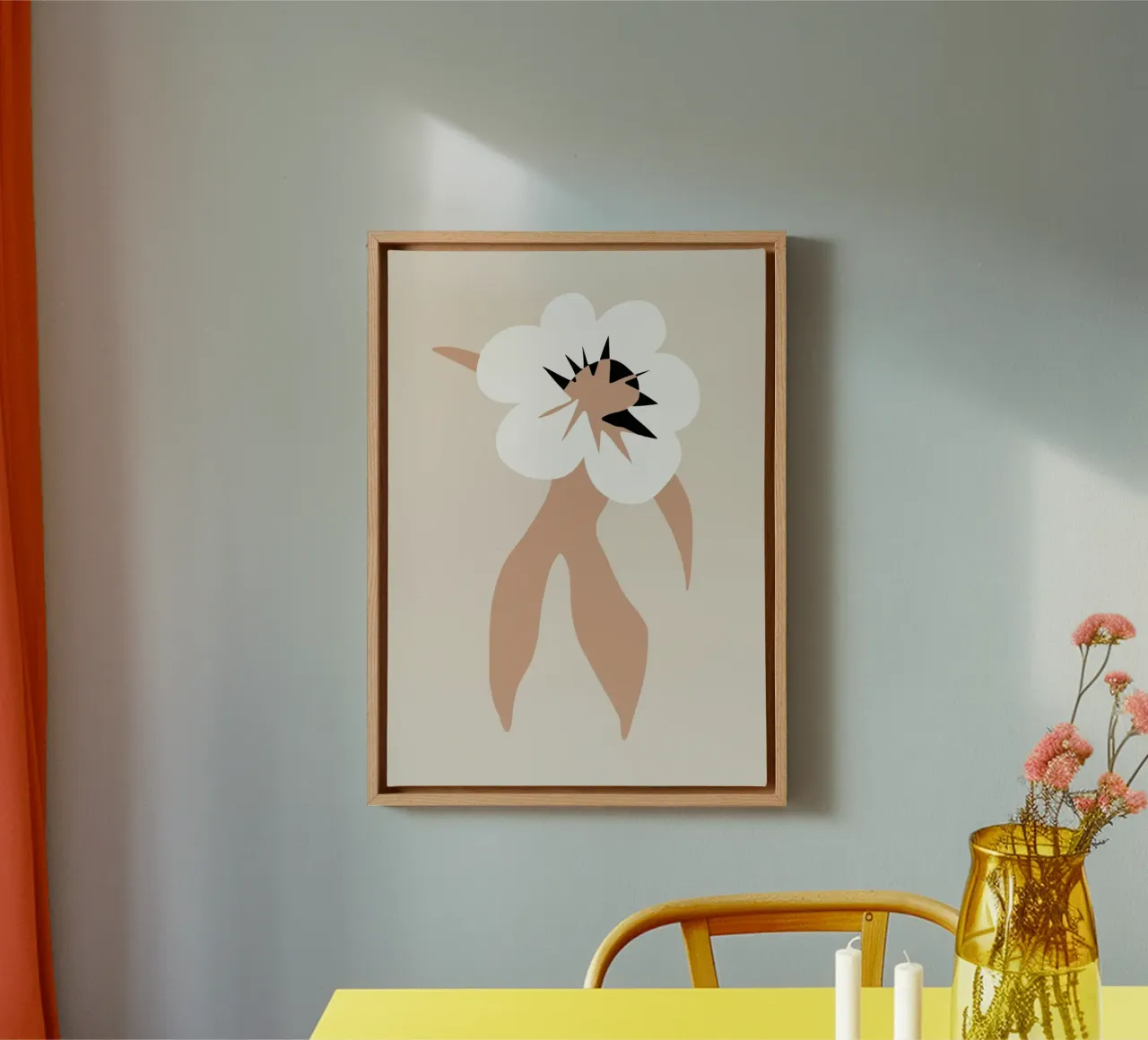 Bloem model 01 canvas met Baklijst van Little Dean