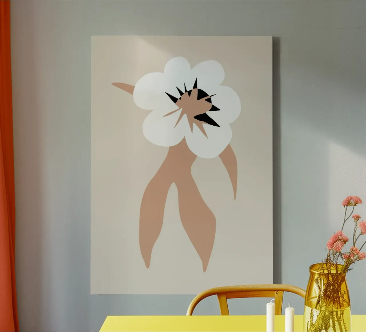 Bloem model 01 canvas met Baklijst van Little Dean