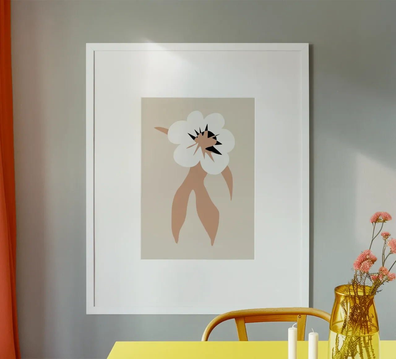 Modello floreale 01 poster con telaio in alluminio da Little Dean