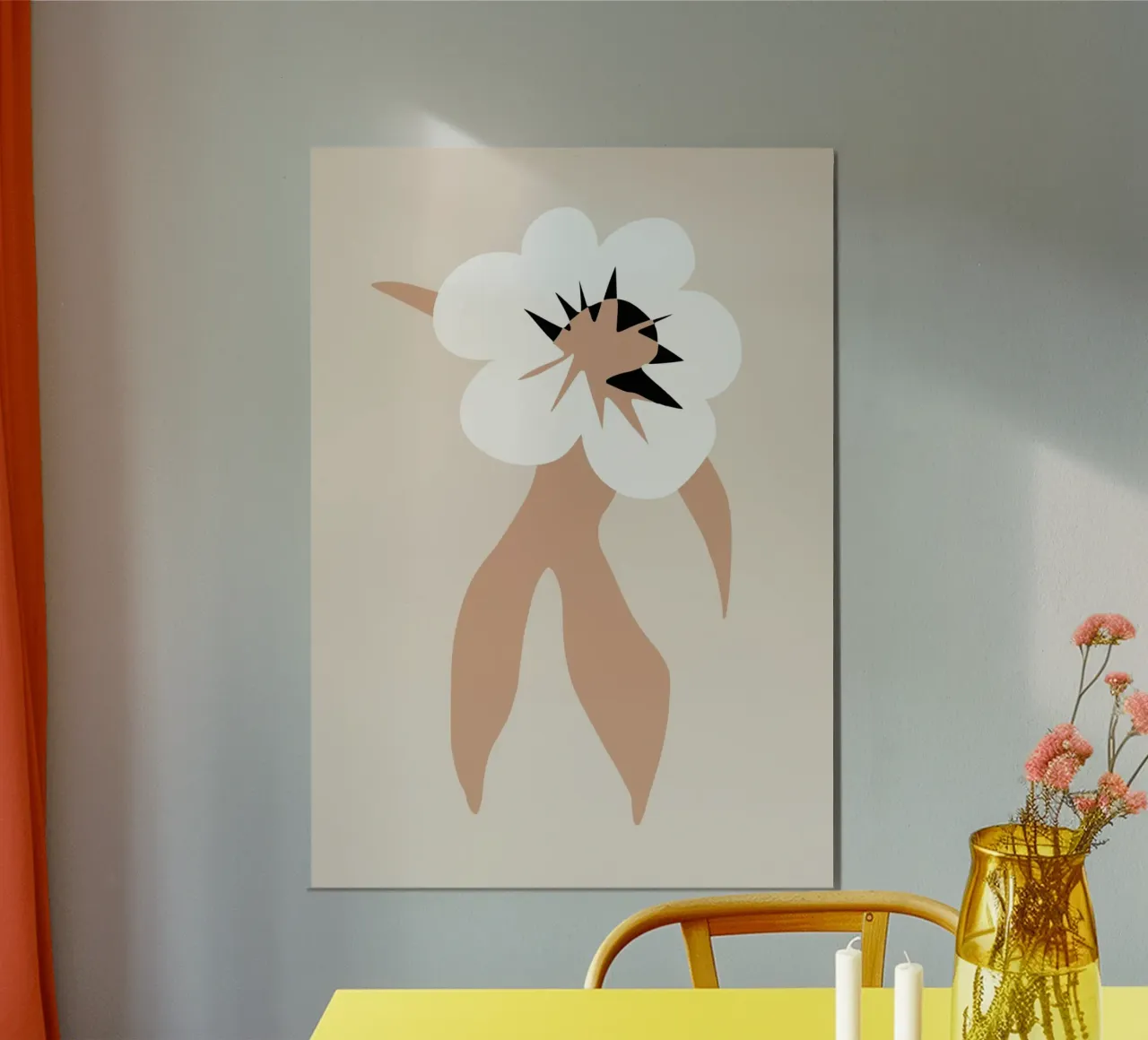 Modello floreale 01 poster con telaio in alluminio da Little Dean