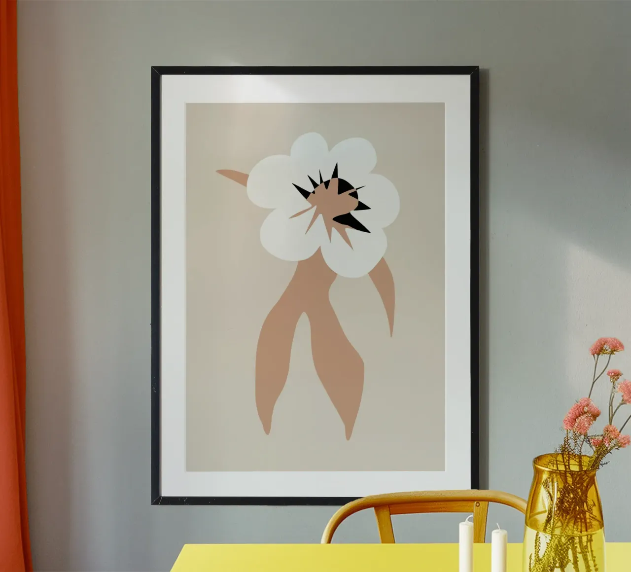 Modello floreale 01 poster con telaio in alluminio da Little Dean