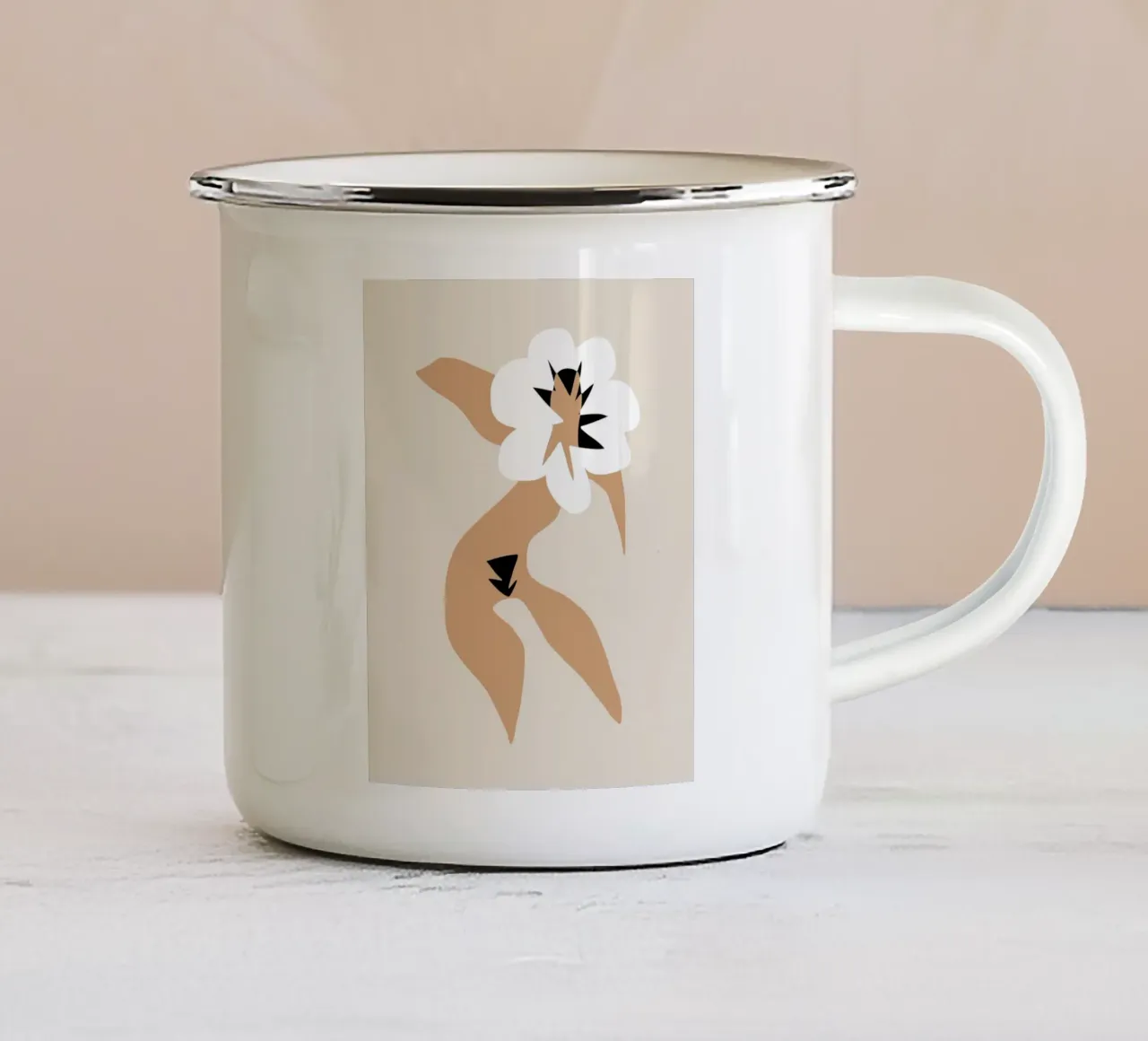 Modello floreale 02 tazza in smalto da Little Dean