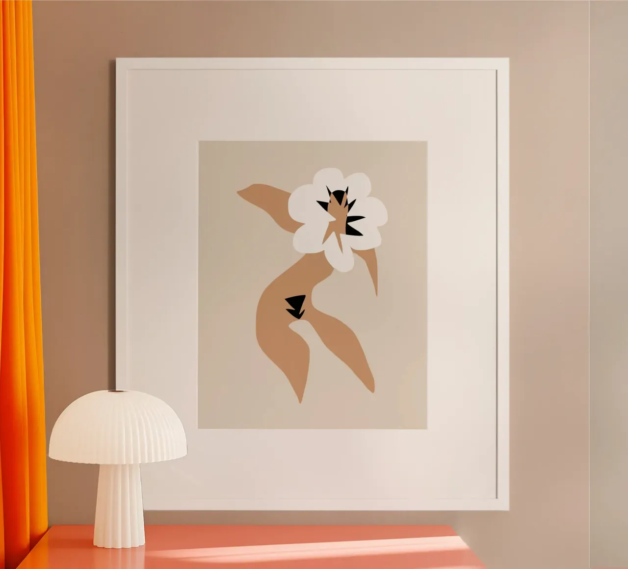 Modello floreale 02 poster con telaio in alluminio da Little Dean