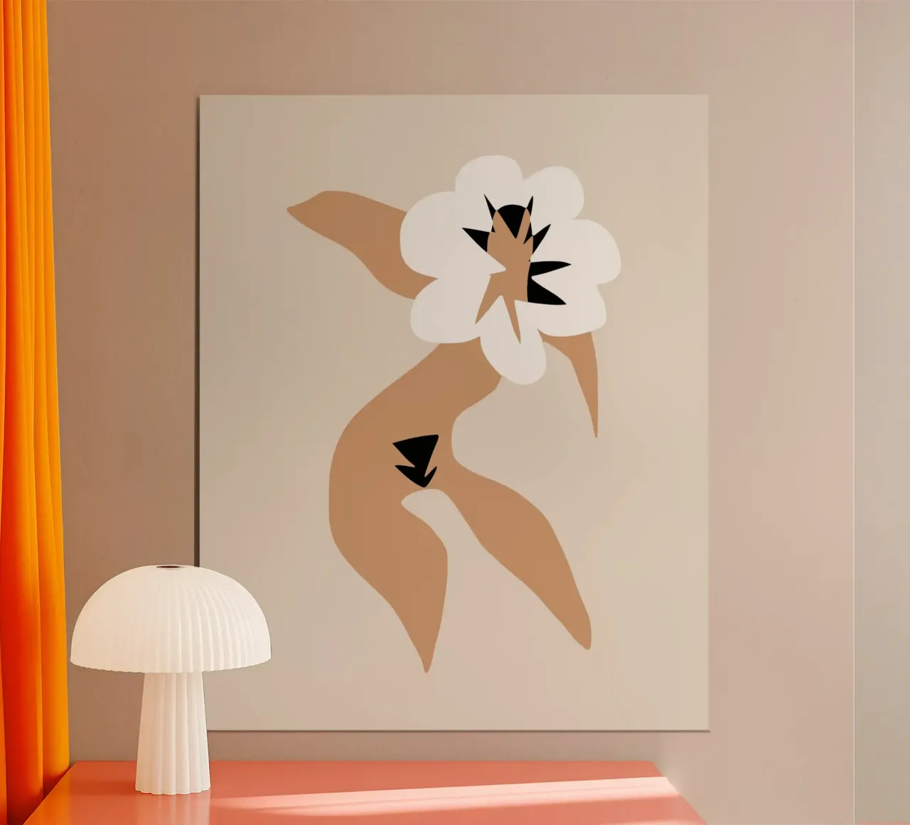 Modello floreale 02 poster con telaio in alluminio da Little Dean