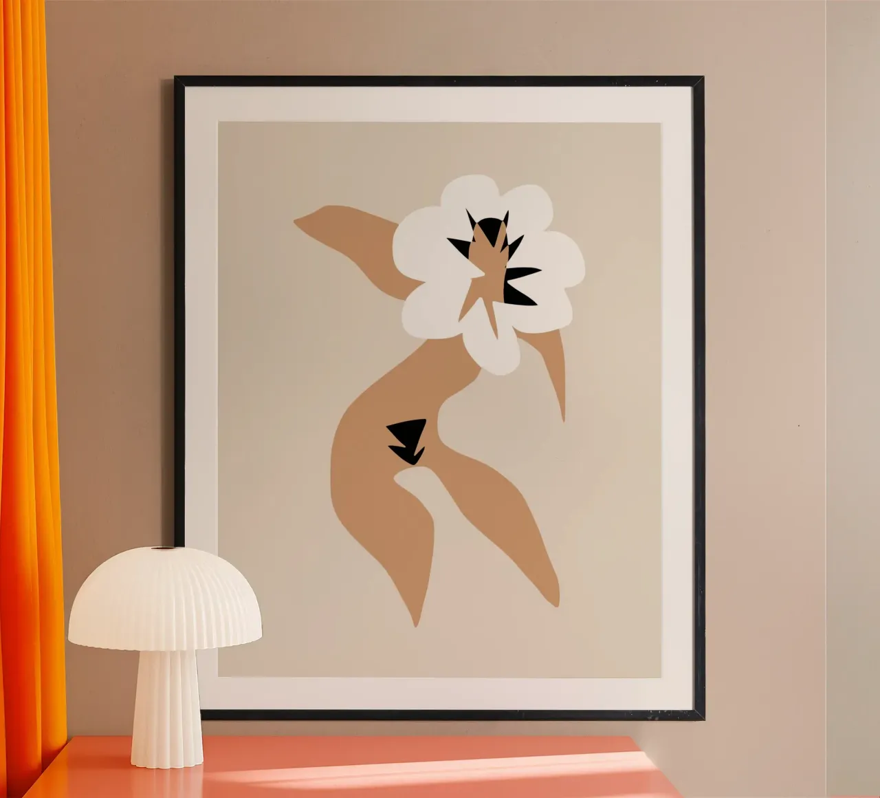 Modello floreale 02 poster con telaio in alluminio da Little Dean
