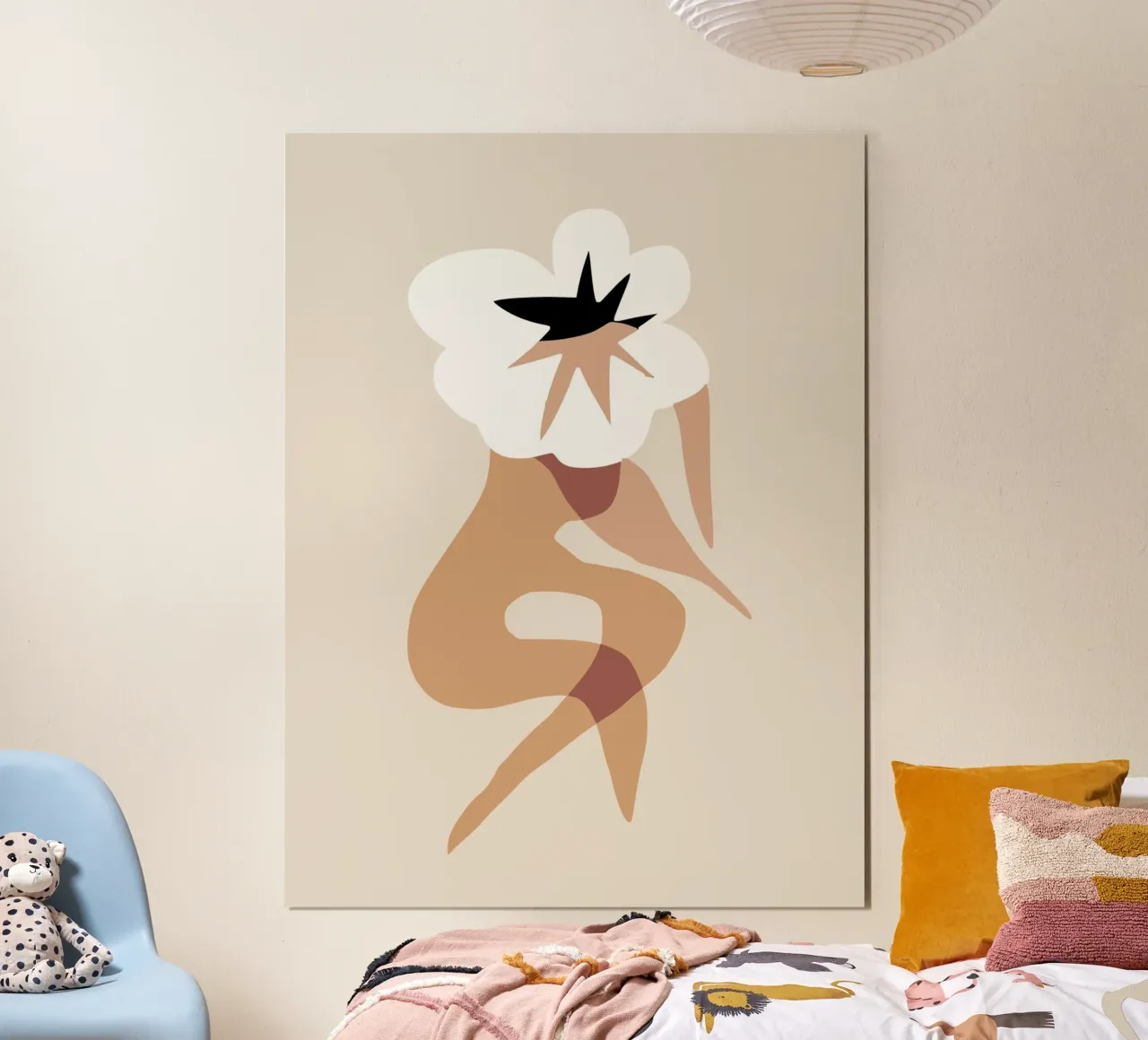Modello floreale 03 poster con telaio in alluminio da Little Dean
