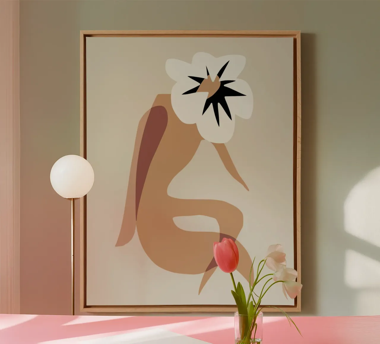 Bloem model 04 canvas met Baklijst van Little Dean