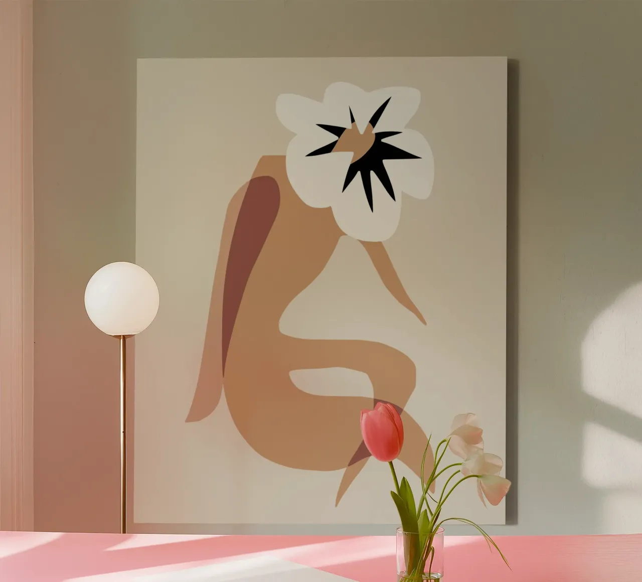 Bloem model 04 canvas met Baklijst van Little Dean