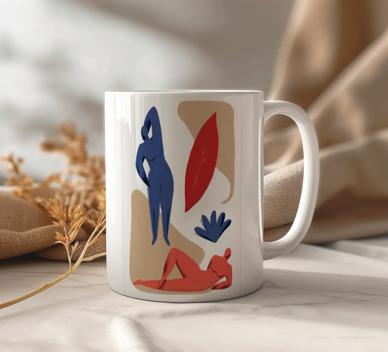 Nudo scarlatto in posa tazza in ceramica da Frame Aura