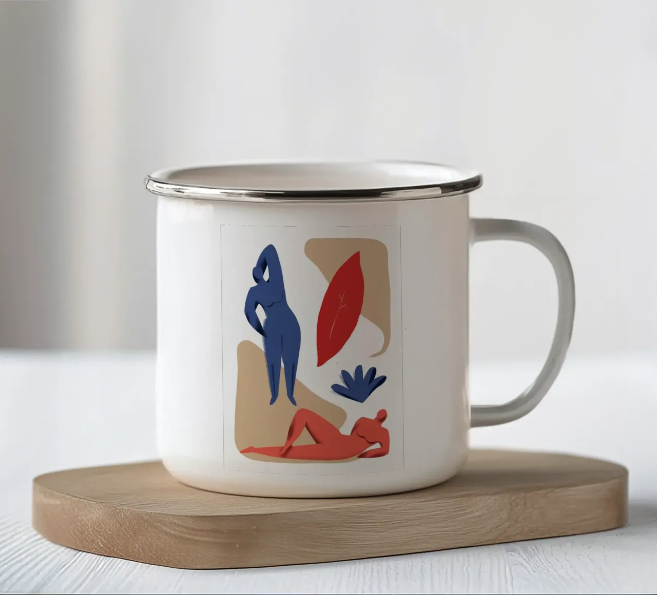 Nudo scarlatto in posa tazza in smalto da Frame Aura