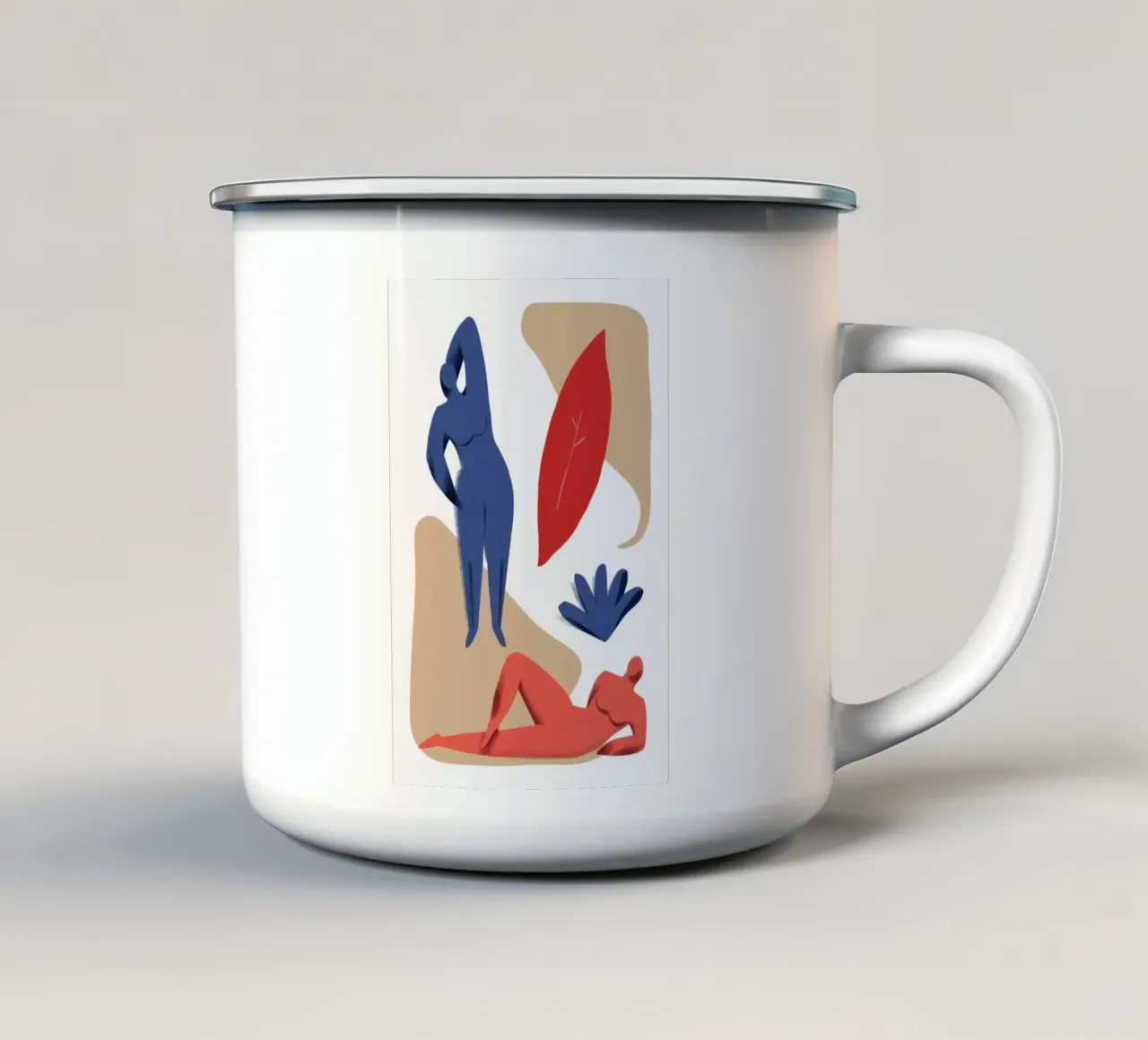 Nudo scarlatto in posa tazza in smalto da Frame Aura