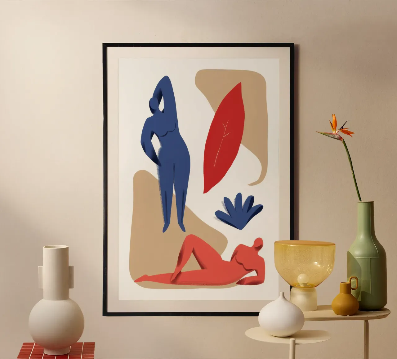 Nudo scarlatto in posa poster con telaio in alluminio da Frame Aura