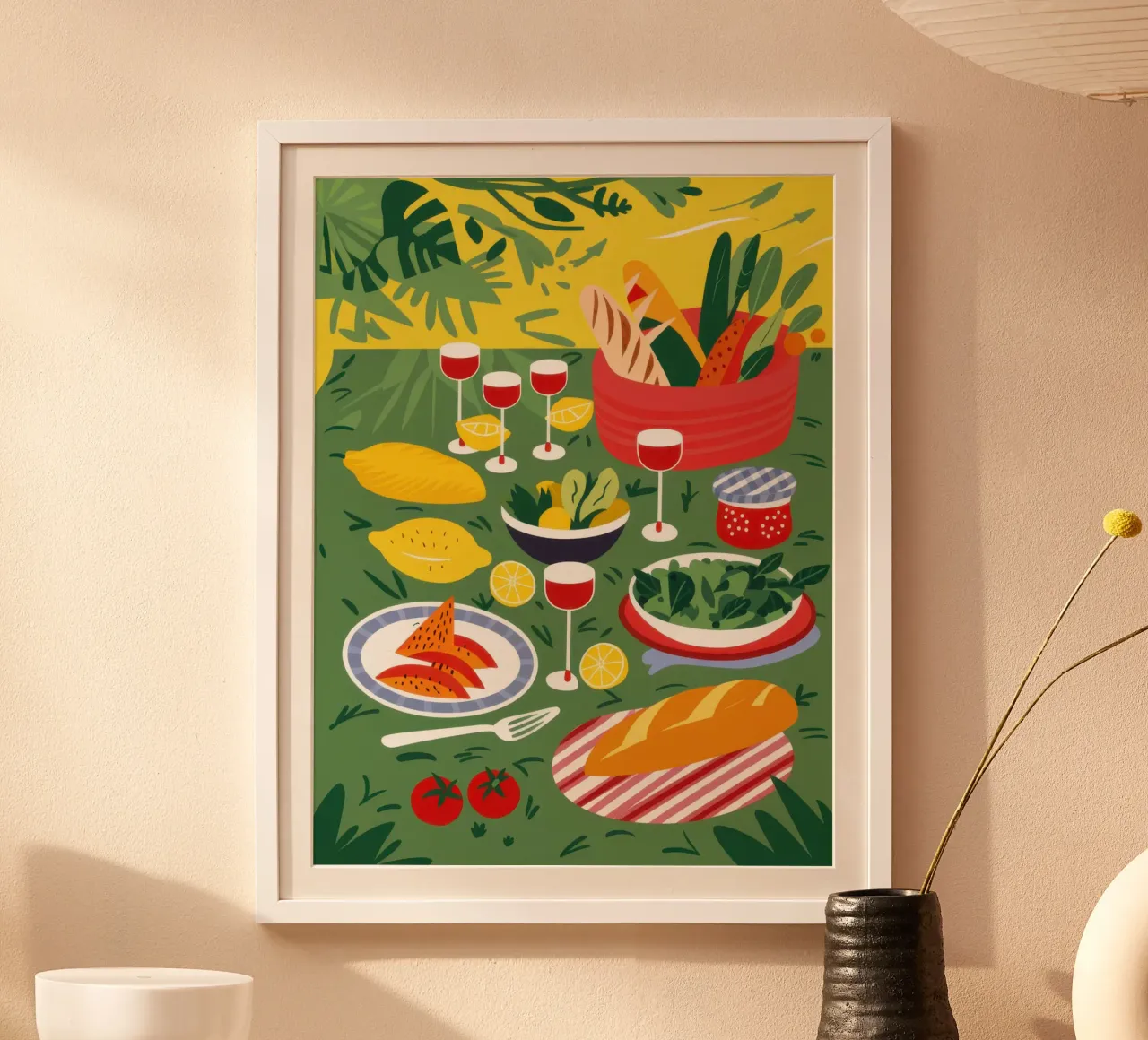 Barbecue estivo verdeggiante poster da Frame Aura