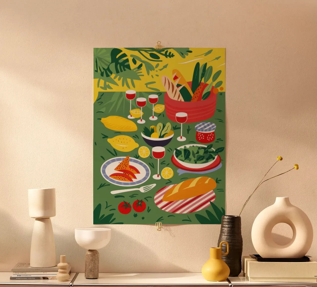 Barbecue estivo verdeggiante poster da Frame Aura