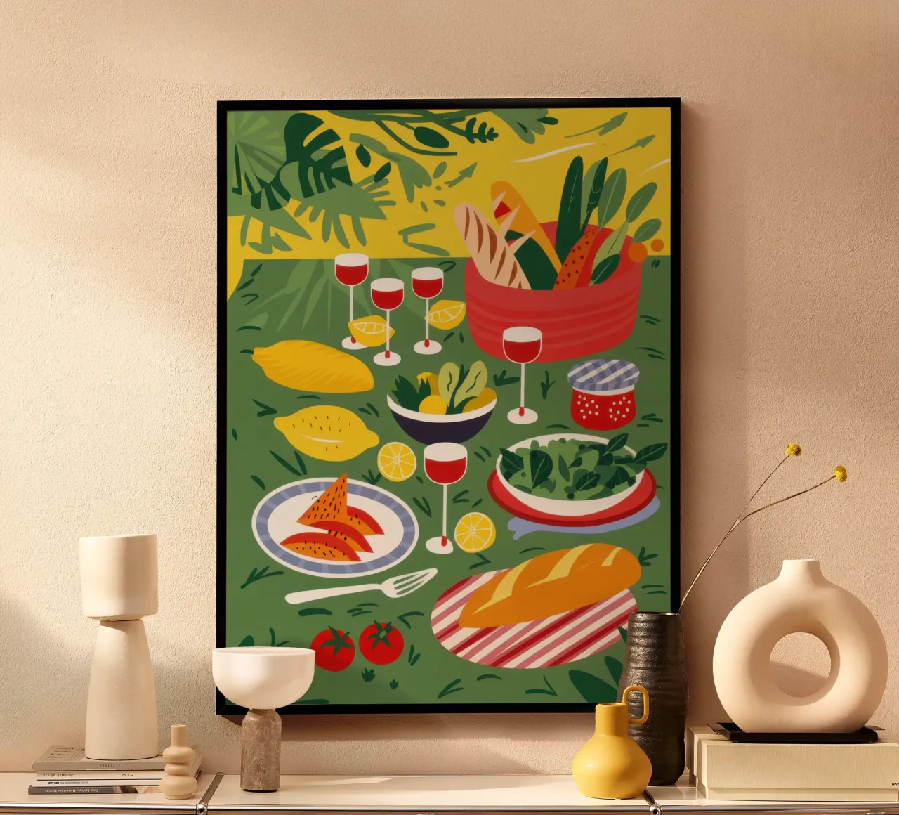 Barbecue estivo verdeggiante poster da Frame Aura