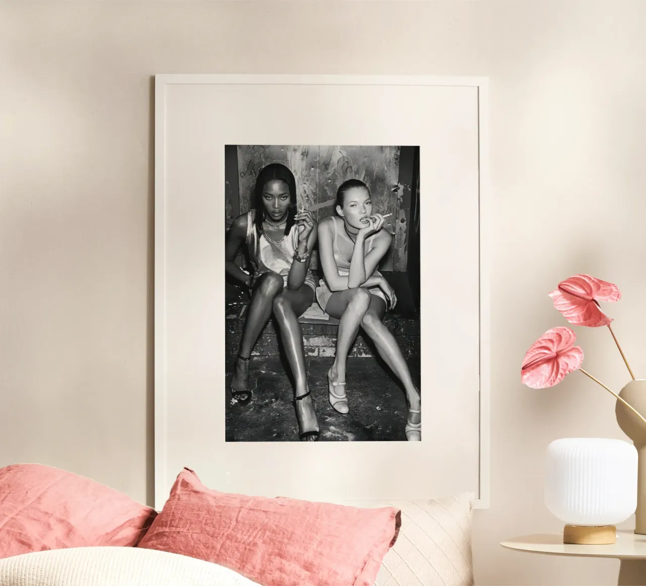 Naomi Campbell Kate Moss poster da vintgeseyn