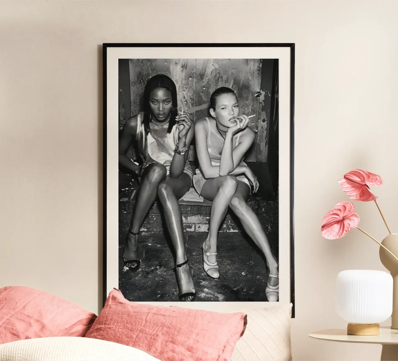 Naomi Campbell Kate Moss poster da vintgeseyn