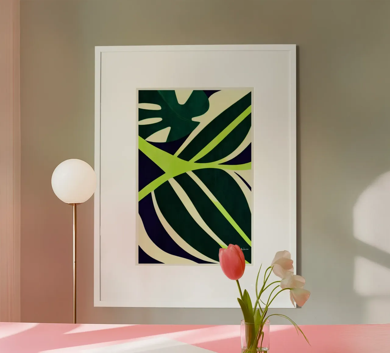 Botaniques, Verde poster con telaio in legno da Bo Anderson