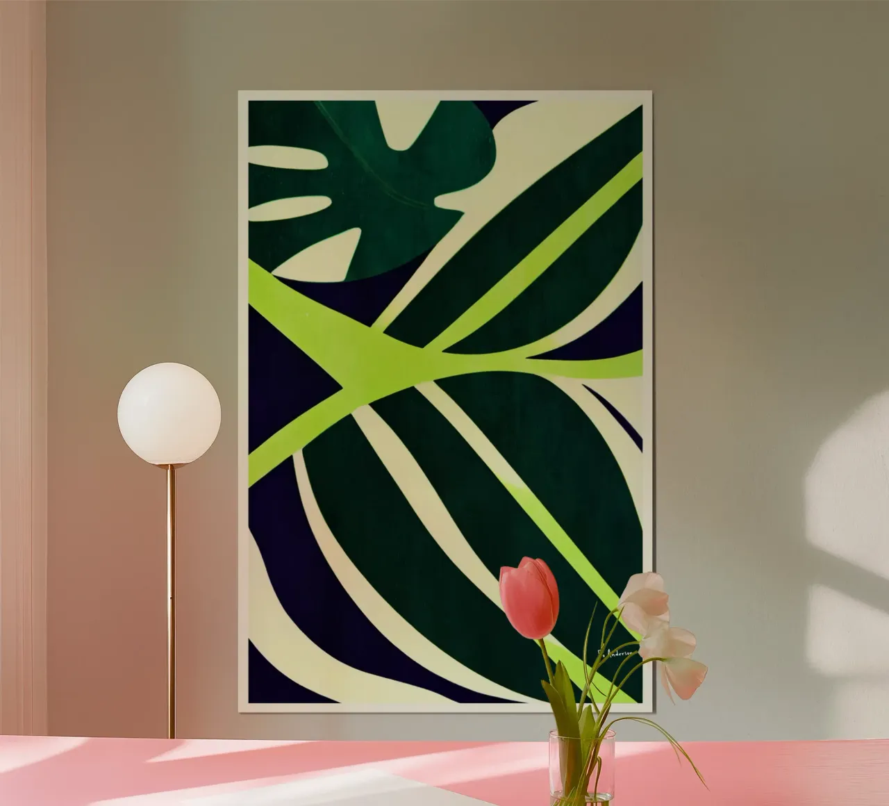 Botaniques, Verde poster con telaio in legno da Bo Anderson
