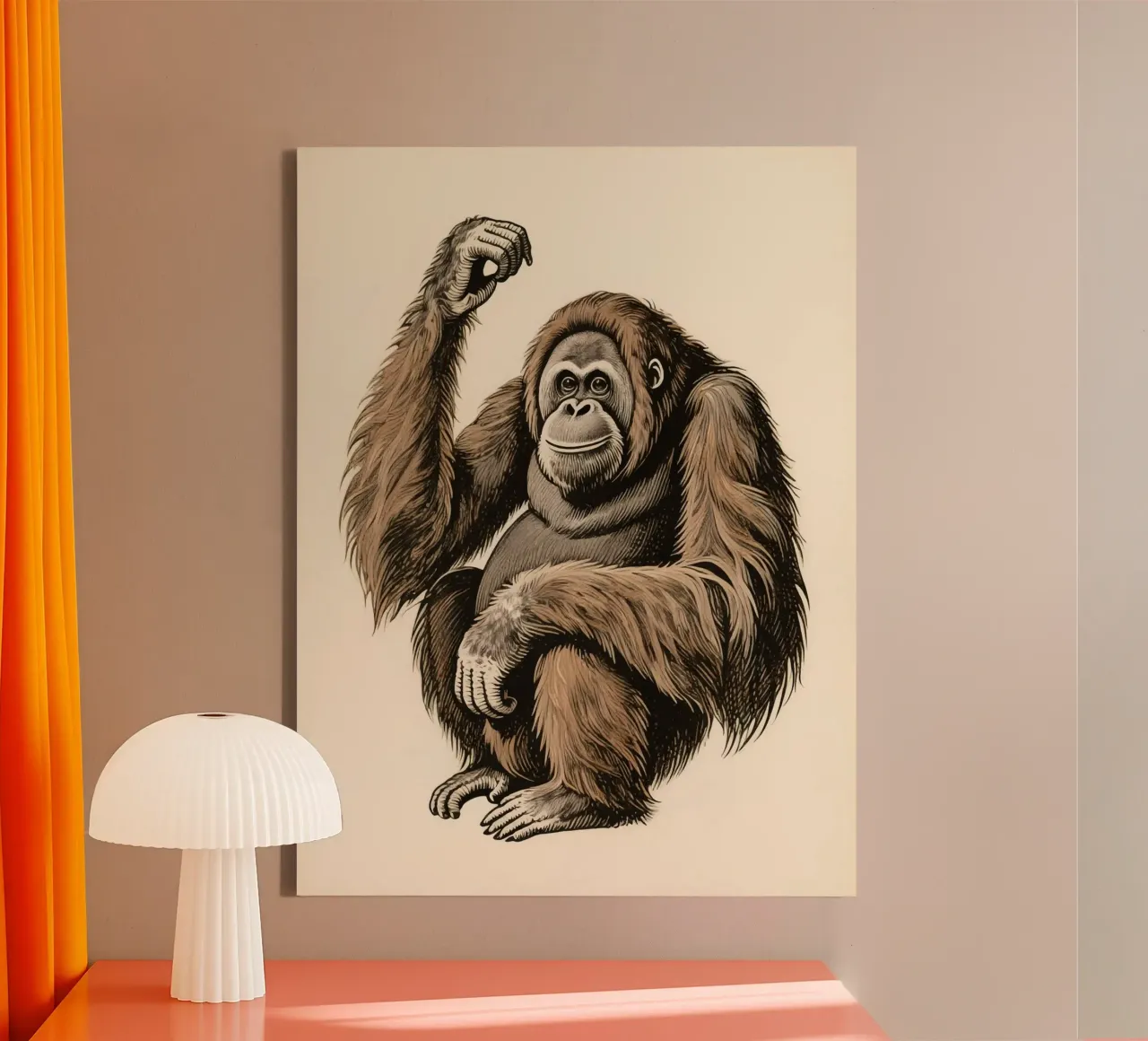 Orang-Utans Leinwand mit Schattenfugenrahmen von knowledge