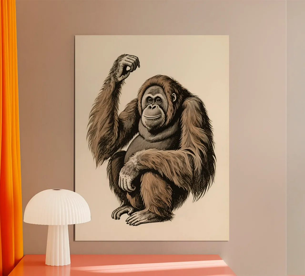 Orangutan poster con telaio in plastica da knowledge
